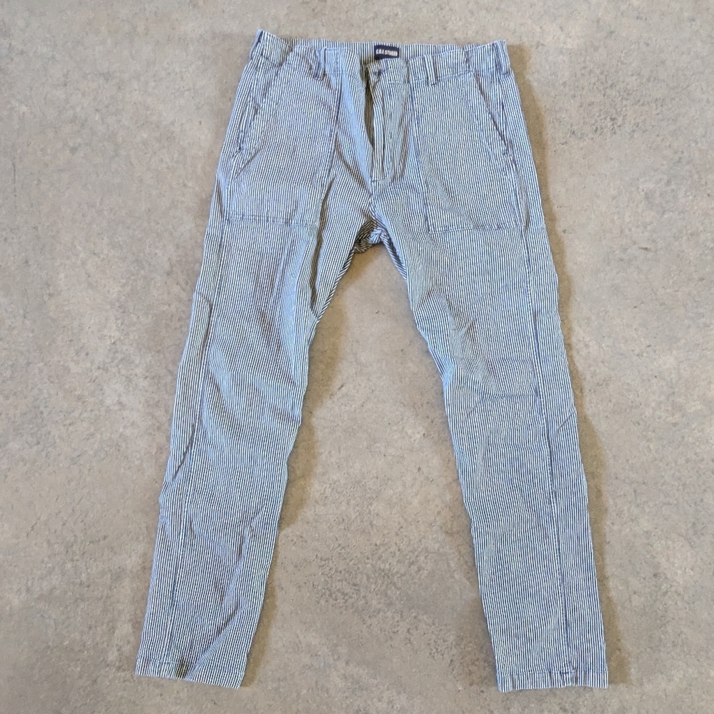 C.O.F. STUDIO Railroad Striped Size Men's 36 Italian Designer Cotton